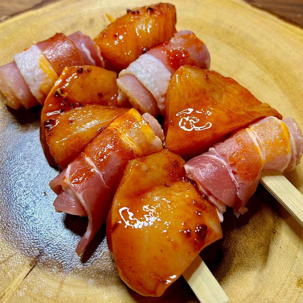 BBQ Maple Chicken & Bacon Skewers